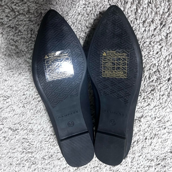 Rampage black slip-on pointed toe ballet casual loafers/flats - Picture 6 of 7